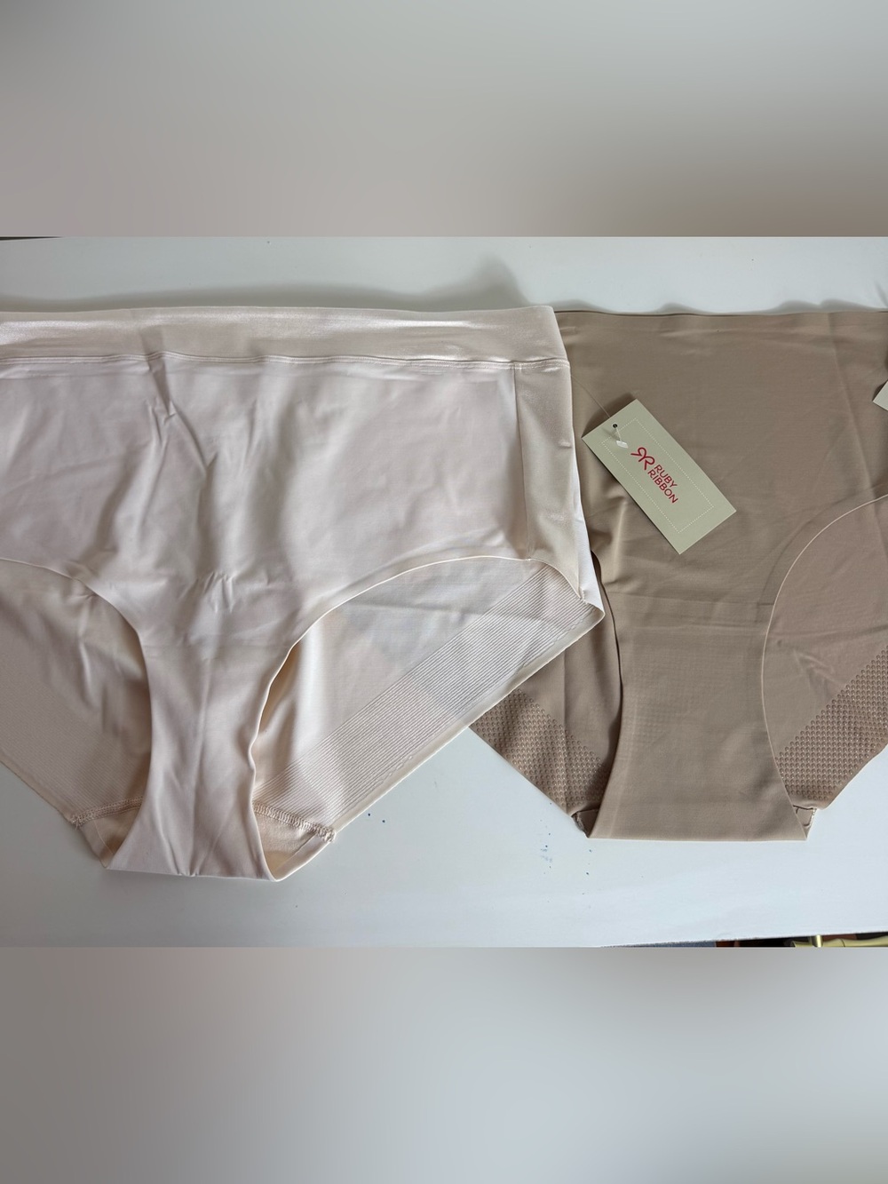 Ruby Ribbon Panties NWT Underwear 3X Lot of 2 Beige Pink Style 3064 1788 Womens